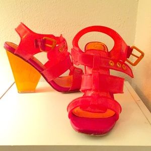 Funky heeled jelly sandals